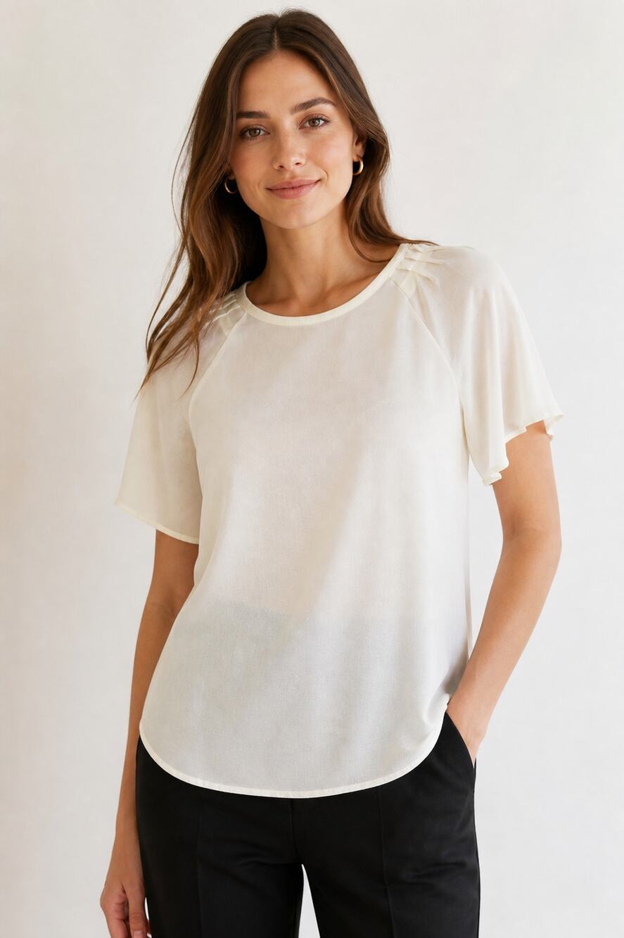 Ann Taylor Women's White Short Sleeve Blouse M